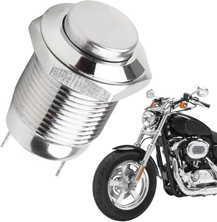 Pulsante A Pressione,12mm Rotondo Trigger Auto-Ripristinante - Pulsante Metallico Elettronico Industriale,Per Auto, Esterno, Officina, Macchina, Attrezzatura, Elettronica Domestica, Fabbrica