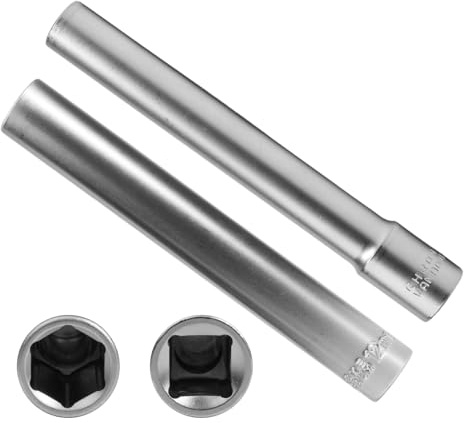 RowGlow 2pcs llave para bujia de precalentamiento hexagona 10mm 12mm 3/8“, Llave de vaso precaldeo 10 12 mm auto, acero al cromo-vanadio(10mm+12mm 2pcs)