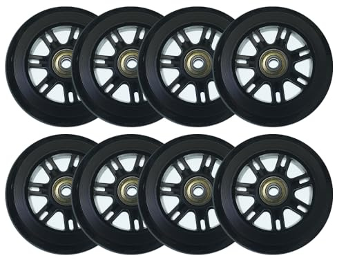 Lot de 6 ou 8 roues pour rollers en ligne (85A) — 90 mm, 100 mm, 110 mm, 125 mm — Usage intérieur et extérieur — Roues de rechange pour patins de vitesse (110mm)