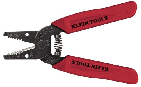 Klein Tool s 11046 - Pelacables, cortador de alambre, fabricado en Estados Unidos, herramienta de pelado/corte para trenzado de 16-26 AWG, nariz compacta con agujeros de pelado de precisión