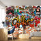 murimage Carta Parati graffiti 366 x 254cm Include Colla Bambini parete pietra grafitti kids vintage fotomurali