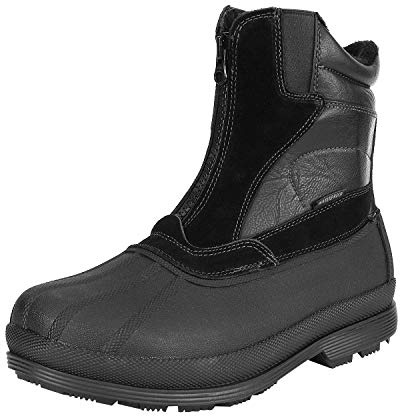 NORTIV 8 Men's Insulated Waterproof Winter Snow Boots Warm Outdoor Boots for Cold Weather,Size 9,Black,170410