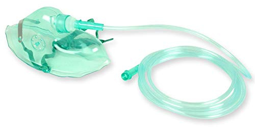 Maschera Adulti per Ossigeno con Tubo da 2 metri, confezione da 50 pezzi