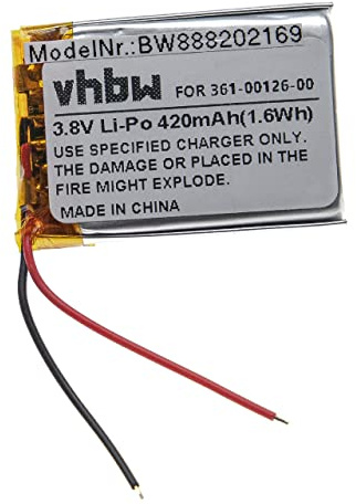 vhbw Akku kompatibel mit Garmin Fenix 6X Smartwatch Uhr Fitnessarmband (420mAh, 3,8V, Li-Polymer)