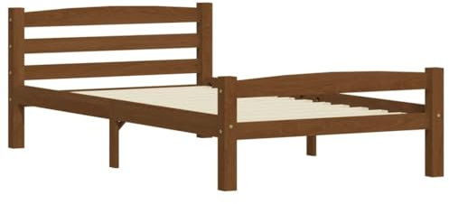 vidaXL Sängram honungsbrun massiv furu 90x200 cm, träsängram, sängram i trä, sovrumsmöbler, träsängramar, sängramar i trä, säng, sängar, träsäng
