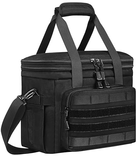 Parti Fish WU kühltasche lunchtasche 15l 20l Erweiterbar Faltbar lunchbox erwachsene, Wasserdicht Picknicktasche Mittagessen Thermotasche Isoliertasche für Arbeit außen Sports, Schwarz