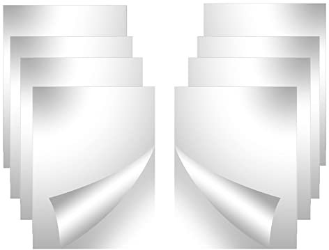 KAIAIWLUO Espejo Pegatinas Cuadrado,8 Pack Arte Pegatinas Espejos Adhesivos Decorativos con un Espejo Láminas Flexibles con Efecto para Baño Mural Pared de Fondo el Plastico 15 * 15cm