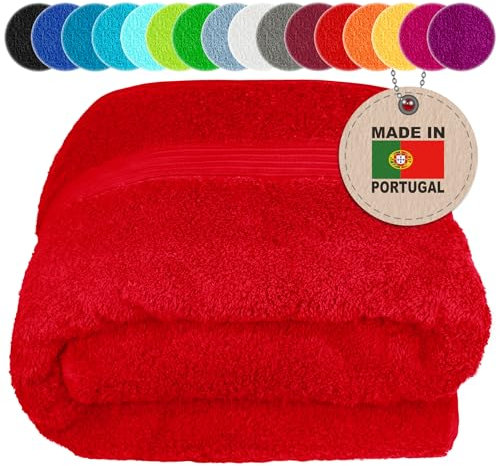 Lashuma Saunahandtuch 85x220 cm Scharlach Rot, Linz großes Saunatuch lang, XXL Badehandtuch für Sauna, Sonnenliege und Strandurlaub