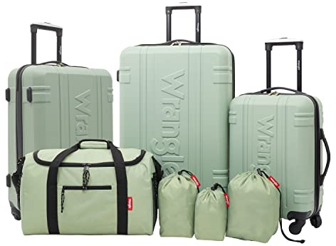 Wrangler Venture Luggage and Travel Set, Laurel, 7-Piece Set