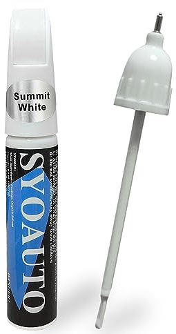 SYOAUTO Summit White GAZ Touch Up Paint Fit for Chevrolet or GMC Auto Touch up Paint Car Scratch Repair Pen Brush and Tip 2 in 1 (Summit White GAZ)