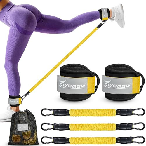 Resistance Bands Set with Ankle Straps, Ankle Weights Bands for Women, Ankle Resistance Bands with Cuffs, Legs and Glutes Workout Equipment, Home Gym Exercise Equipment for Fitness, Booty Training