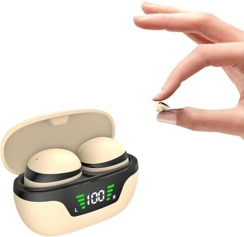 Cmeilau 2024 Nouveaux Mini écouteurs Invisibles sans Fil Bluetooth cachés IPX5, Suppression du Bruit stéréo Discret Le Plus Petit Bluetooth, écouteurs étanches pour Dormir sur Le côté (Skin)