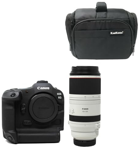 KamKorda Camera Bag + R3 Mirrorless Digital Camera + RF 100-500mm f/4.5-7.1L IS USM Lens, 24MP Full Frame CMOS Sensor, DIGIC X Image Processor, 6K60 Raw 4K120 10Bit Internal Video + 2 Year Warranty