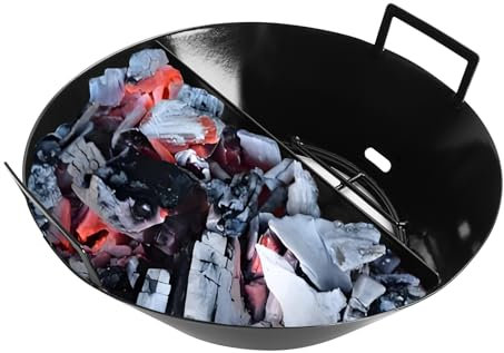 Cestino per carbone da 35,5 cm, per uova grandi e grandi, in porcellana smaltata, con divisore, per accessori Kamado Joe Classic, parti di ricambio per barbecue Weber da 66 cm