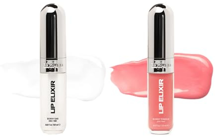 Sacheu Lip Elixir Nourishing and Hydrating Lipgloss — Moisturizing Plumping Lip Gloss Enriched with Collagen, Non-Sticky Lip Color Smooth High-Shine Finish, Vegan & Cruelty-Free, Clear & Sheer Pink