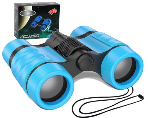 Kids Binoculars with 4X Magnification, Blue - Educational Learning & Sports Play, Bird Watching