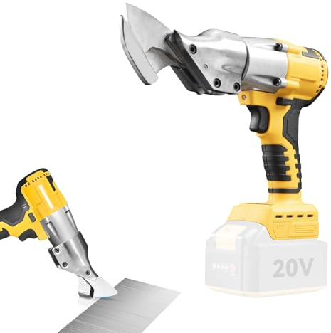 Ciseaux électriques sans fil pour Dewalt batterie 20 V, 300 N.m Ciseaux électriques sans balais avec tête rotative à 360 °, épaisseur de ciseaux max. 2 mm pour tôle, cuir moquette