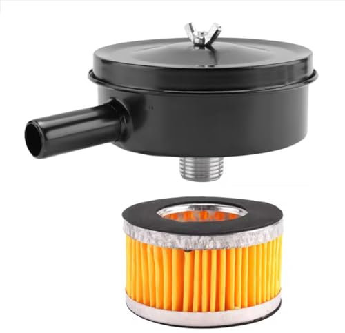 FiTspi Compresor de rosca macho PT de 20 mm, filtro de admisión de aire, accesorio de bomba de aire, silenciador de ruido de metal con elemento de repuesto