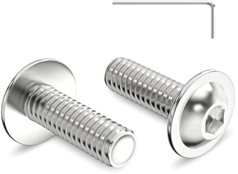 20 stycken M4 x 12 mm linshuvudskruvar med fläns sexkantsskruv rostfritt stål A2 V2A skruvar helgängade med insexnyckel