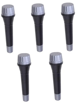 ibasenice 5 pièces Lot de Microphones Jouets Noirs Simulés pour Garçon Fille Microphone Factice Éducatif Accessoires Karaoké Garçon Fille de Simulation et Sûr
