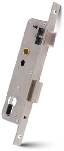 Serrure à mortaiser tubulaire en acier inoxydable 85 x 25 mm pour portail de jardin et porte métallique, pour ouverture à gauche ou à droite