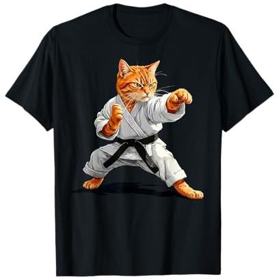 Martial Arts Karate Taekwondo Cat Jiu Jitsu Judo MMA Fighter T-Shirt