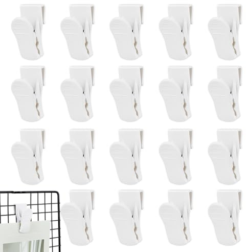 PH PandaHall 20pcs Crochets Muraux Grillagés Clips Accessoires pour Murs Grillagés Porte Affiches Mural Grillagé Présentoir Blanc Petits Supports pour Assiettes Commerces Espaces Travail Bureau Maison
