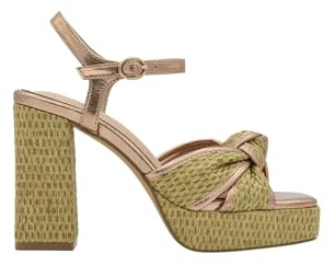Azarey SANDALIA DE TACÓN CON PLATAFORMA BEIGE - (Talla 39)
