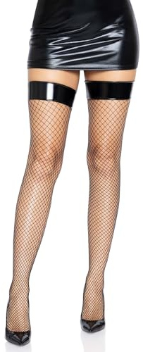 Leg Avenue Femme 829122001 Leg Avenue Cuisse Haut Opaque Blanc, Noir, Taille unique EU