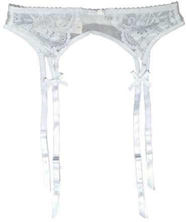 TVRtyle Women’s White Metal Clips Sexy Garter Belts for Stockings S512 (Small, White)