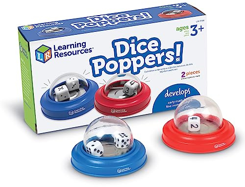 Learning Resources Dice Poppers - Board Game Accessory, Dice Game Popper for Trivia Nights, Math for Kids, Ages 3+