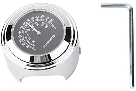 Akozon motorcykeltermometer + styrtermometer | Tillbehör till tidtermometer(Svart)