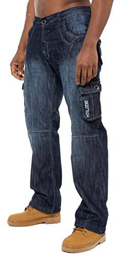 BRAND KRUZE KZ103 Pantalon cargo en denim pour homme Toutes tailles