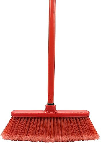 HERSIG - Escoba roja con Palo | Cepillo Rojo con Palo.