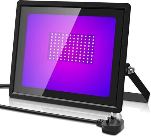 Ankishi UV Black Light 100W/50W/30W, 385-400nm, IP66 Waterproof, Purple LED Black Light for Disco Party, Halloween, Bar Decorations