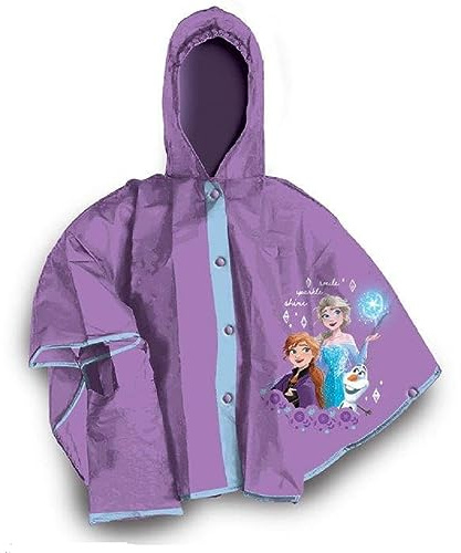 Coriex Poncho de lluvia impermeable y cortavientos Anna y Elsa compatible con Frozen Elsa- OLAF capa impermeable con estampado de Barb Varias tallas, multicolor, S 5-6 años