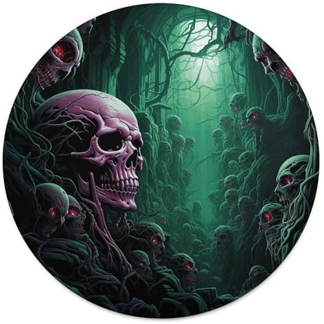 Rundes Strandtuch, Totenkopf unter grünem Licht, bedruckte Reisedecke, personalisierte Decke, Yoga-Decke, Mikrofaser, Strandtuch, dicke Tischdecke, Unisex