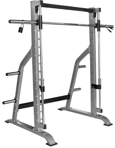 Hansson Sports® Massive 110 Kg schwere Smith Machine Multipresse Rack mit Gegengewichten und Olympia Langhantelstange, massive Kraftstation geprüfte und zertifizierte Profi Qualität (A:Smith Machine)