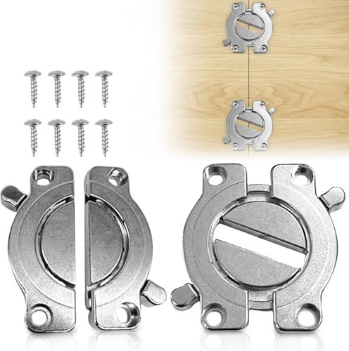 Conector de mesa, 2 piezas de conectores de muebles, pestillo giratorio de metal, placas de madera, conector de encimera, aleación de zinc, herrajes para muebles, conectores de mesa para oficina,