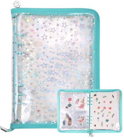 MUROAD 4 in 1 Sticker Storage Organizer, A5 Sticker Collecting Book Album | 140 Pockets & 20 Reusable Release Paper, Storage Album for Sticker Collectors & Kids Birthday Gift(Cyan)