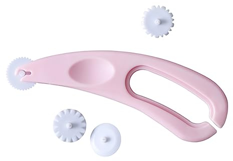 COLLBATH Tagliapasta Rotella Rosa Per Dolci Con Ruote Stampo Per Biscotti Pasta Frolla Pizza e Torte Utensile Da Forno Decorativo in Plastica Rosa