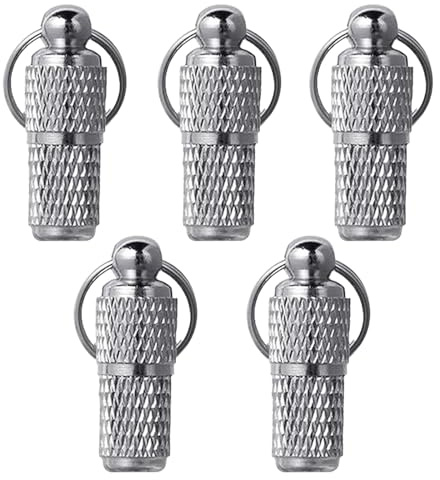 5 Pcs Personalised Stainless Pet ID Tags Barrel Silver Anti-Lost Dog Cat Tag with Address Name Label for Cat Dog Puppy Collar