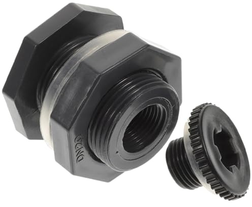 Gadpiparty Conector del Tanque de Agua de PVC 1/2 Pulgada Junta de Sellado y Tapón, Accesorio Roscado para Montaje de Mamparo, Uso en Depósitos y Acuarios Domésticos E Industriales