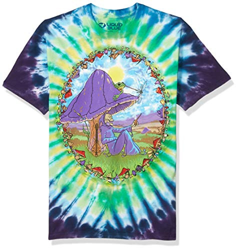 Liquid Blue Men's Mushroom Haven T-Shirt, Tie Dye, X-Large