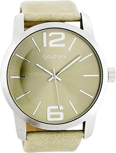 Oozoo Herrenuhr mit Lederband 48 MM Beige/Beige C8031