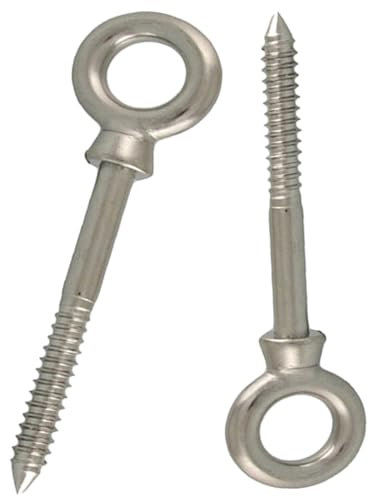 M5 Wood Eye Screw Threaded Bolt Made of Stainless Steel for Secure Wood Connection Direct Timber Mounting M5 x 50mm (Pack of 2)