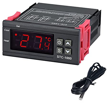 COVVY STC-1000 Digitaler Temperaturregler Celsius 110–220 V Heizung Kühlregler/mit 91,4 cm NTC Sensor Sonde