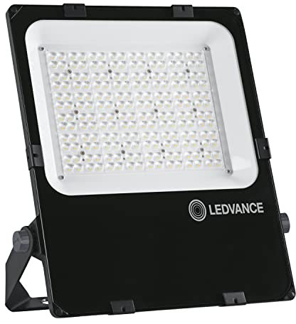 LEDVANCE Fluter LED: für Wand/Mast/Boden/Decke, FLOODLIGHT PERFORMANCE ASYM 45x140, 150 W, 220…240 V, Warm White, 3000 K, Gehäusematerial: Aluminium, IP66, 1-er-Pack, Schwarz