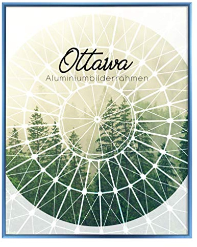 BIRAPA Ottawa Cadre photo en aluminium 20 x 30 cm Bleu acier avec vitre en verre synthétique antireflet