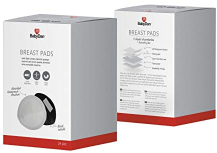 BabyDan Ultra Soft Breast Einweg-Stilleinlagen zum Stillen & Pumpen, Schwarz, 24 Stück